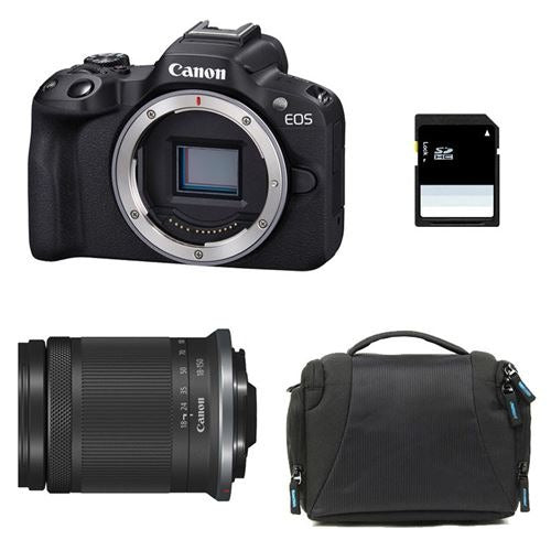 EOS R50 + RF-S 18-150mm F3.5-6.3 IS STM + Bag + 8 GB SD Card